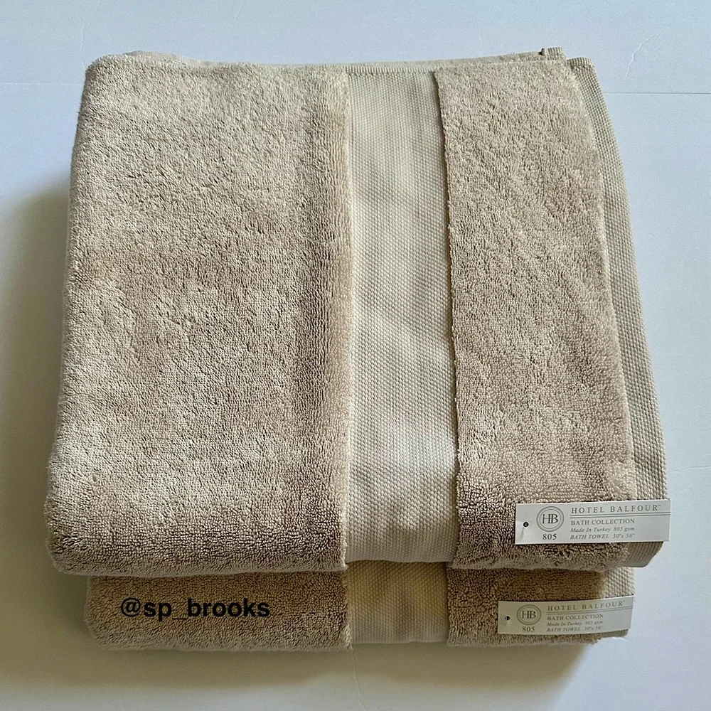 🎁9PC Hotel Balfour Bath Towel Set - Stone - 750 & 805 gsm - Made in Turkey